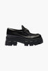 Black - Brushed Leather Monolith Loafers - GLAM MODA